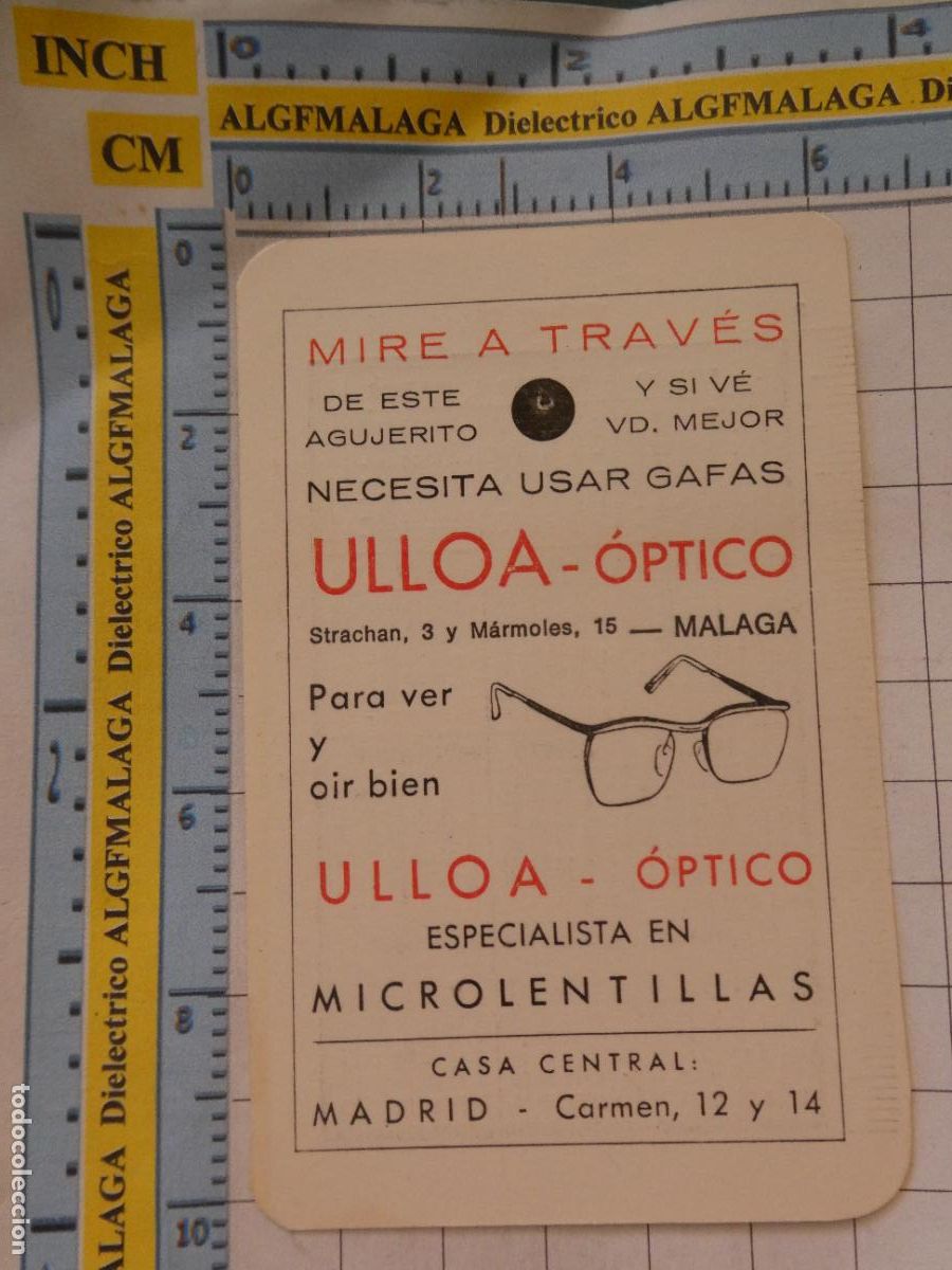 Coleccionismo Calendarios: CALENDARIO DE BOLSILLO. A&Ntilde;O 1969 ULLOA &Oacute;PTICO M&Aacute;LAGA. 506