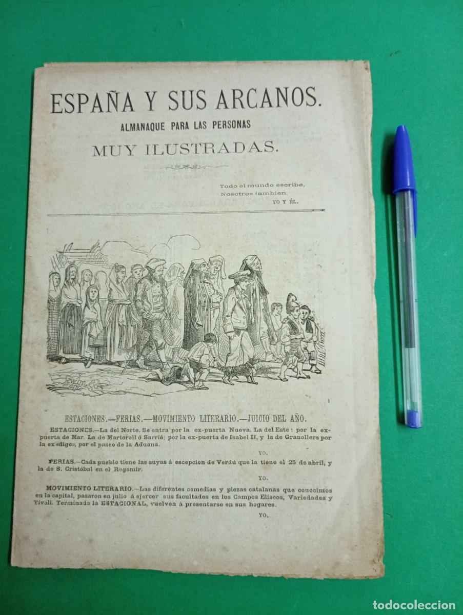 Sammeln von Kalendern: Antiguo almanaque Espa&ntilde;a y sus Arcanos. Para Personas Muy Ilustradas. A&ntilde;o 1866.
