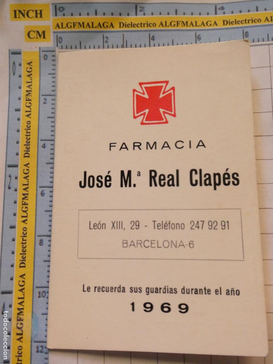 Collezionismo Calendari: CALENDARIO DE BOLSILLO. A&Ntilde;O 1969. FARMACIA REAL CLAP&Eacute;S BARCELONA. 532