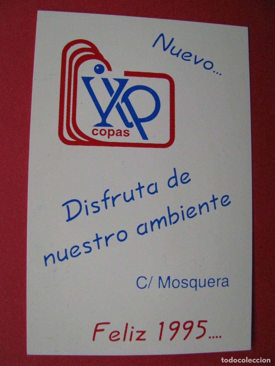 Colecionismo Calend&aacute;rios: CALENDARIO VIP COPAS. C/MOSQUERA, MALAGA? 1995. PLASTICO.