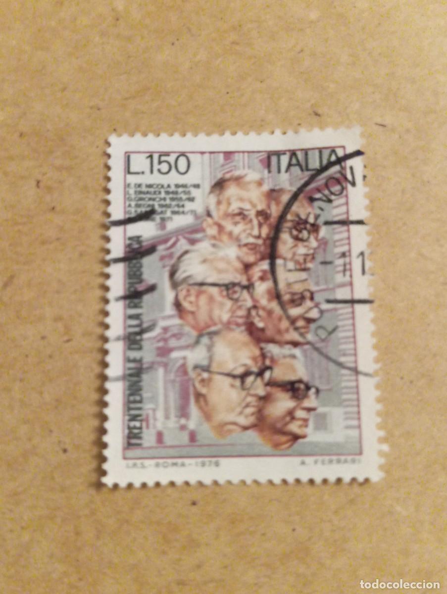 Coleccionismo calendarios: 1 SELLO DE ITALIA USADO ** TREINTA A&Ntilde;OS DE LA REPUBLICA 150 L. ** A&Ntilde;O 1976