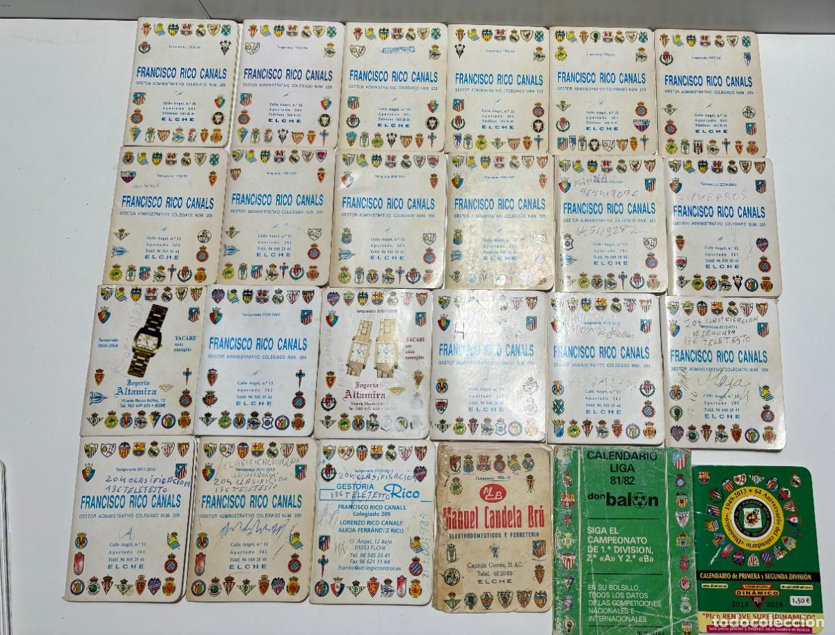 Collectionnisme Calendriers: CALENDARIOS LIGA FCO RICO CANALS DESDE LA TEMPORADA 95/96 HASTA LA 2012/2013