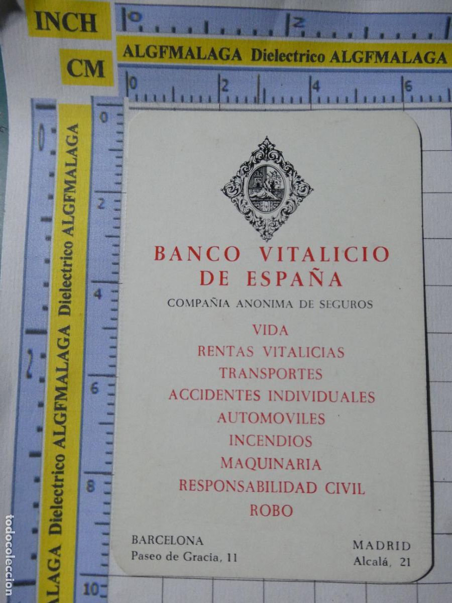 Collezionismo Calendari: CALENDARIO DE BOLSILLO. A&Ntilde;O 1967. BANCO VITALICIO DE ESPA&Ntilde;A. 59