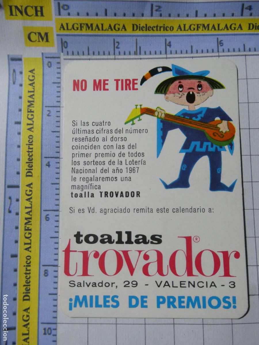 Collectables Calendars: CALENDARIO DE BOLSILLO. A&Ntilde;O 1967. TOALLAS TROVADOR. 60