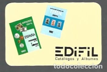Coleccionismo Calendarios: CALENDARIO DE PUBLICIDAD DE EDIFIL CAT&Aacute;LOGOS DEL A&Ntilde;O 1982