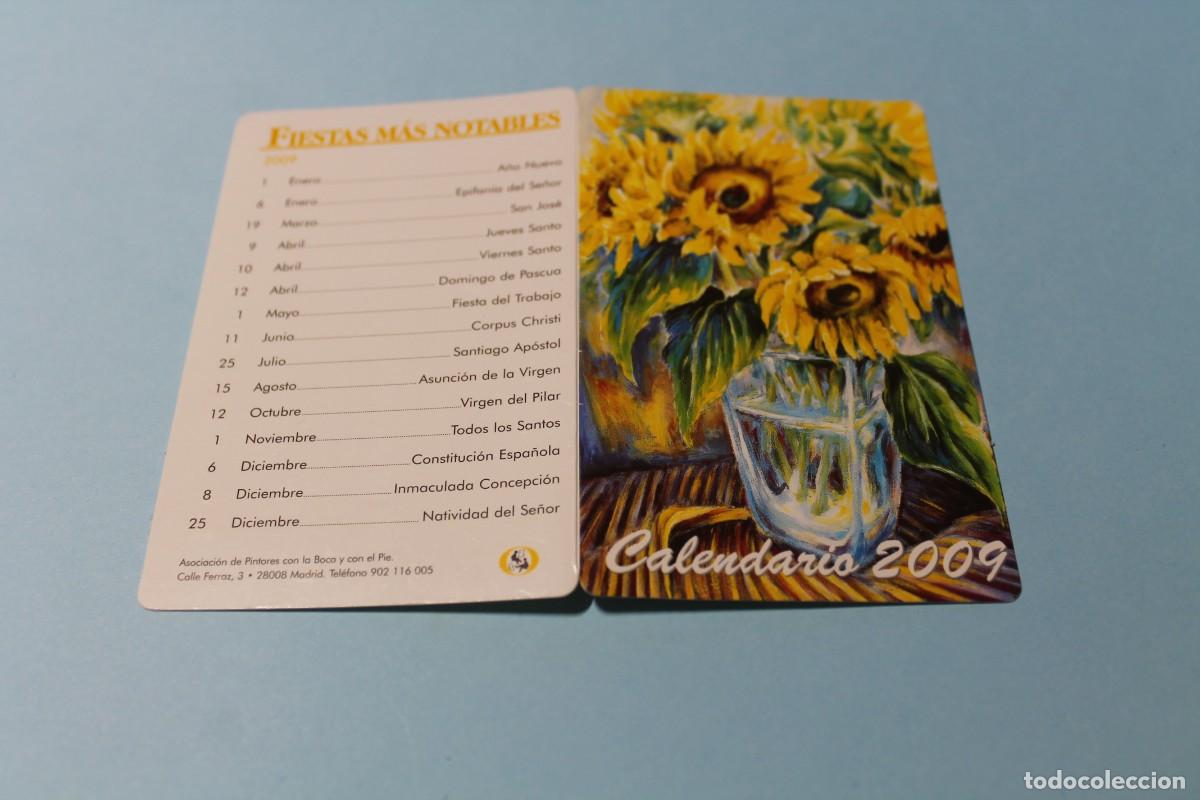 Sammeln von Kalendern: CALENDARIO DE BOLSILLO. A&Ntilde;O 2009. DIPTICO. ARTISTAS CON EL PIE Y CON LA BOCA. EN ESPA&Ntilde;OL.