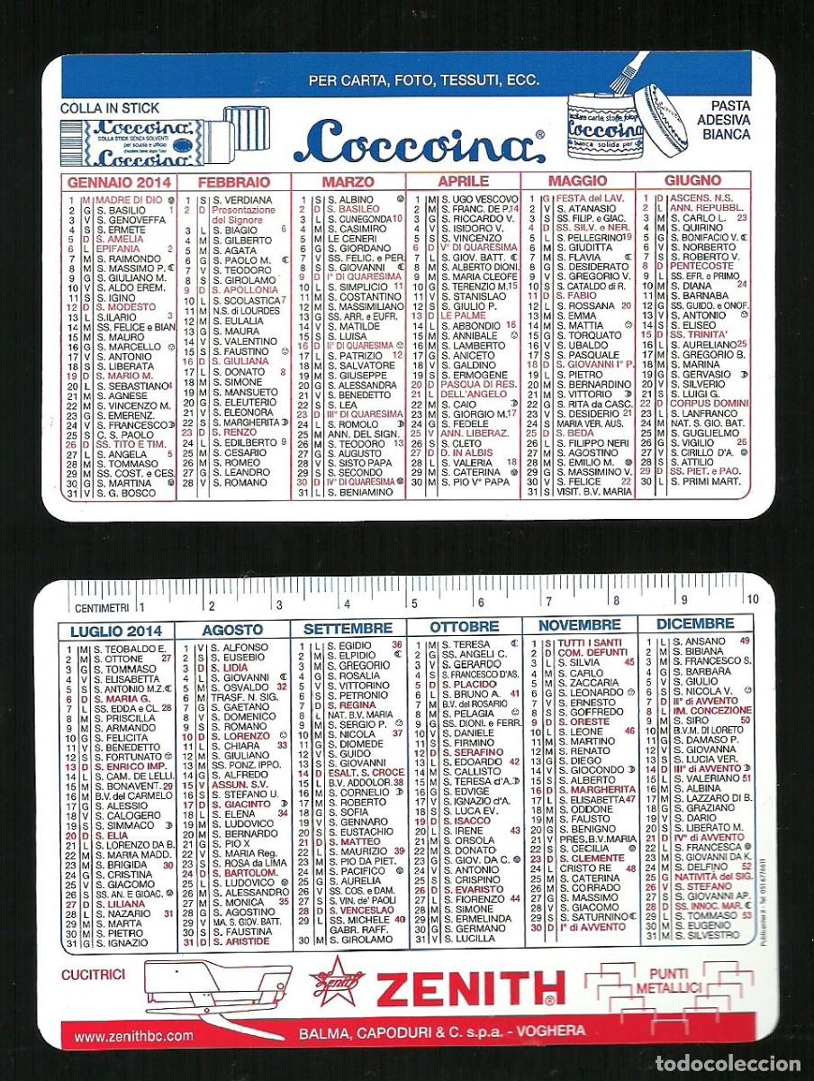 Coleccionismo calendarios: Calendarietto Pubblicitario 2014 - Coccoina