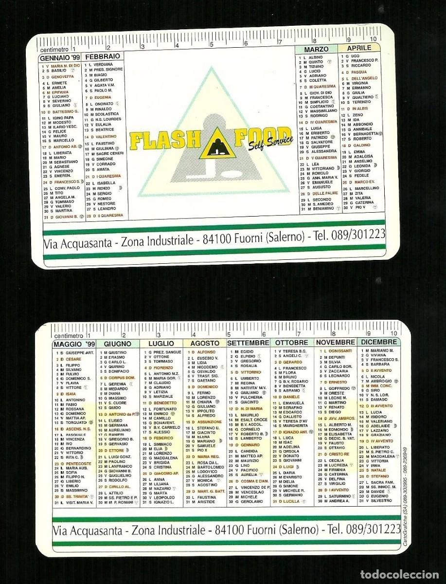 Coleccionismo calendarios: Calendarietto Pubblicitario 1999 - Flash Food ( Salerno )