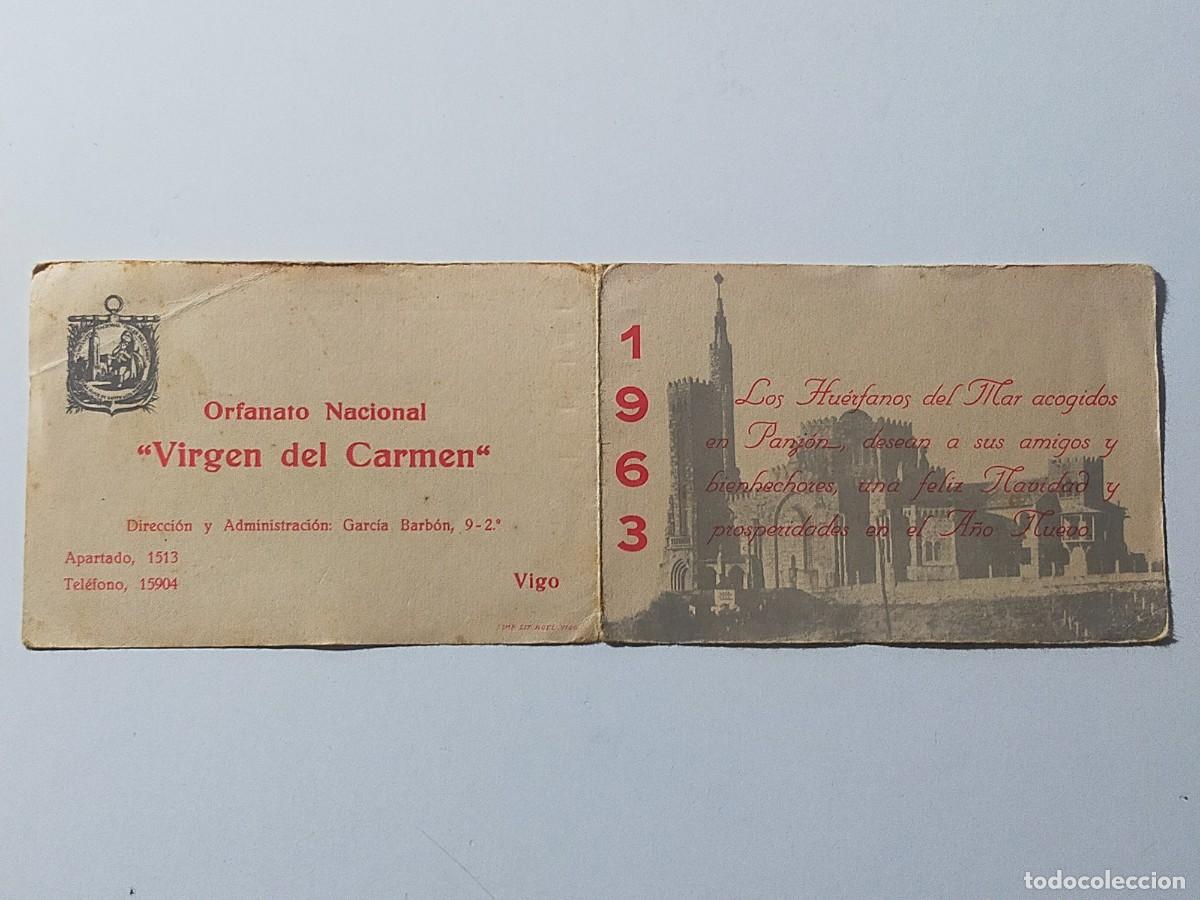 Coleccionismo Calendarios: Calendario Santoral A&ntilde;o 1963 - Huerfanos del mar, Orfanato Nacional VIRGEN DEL CARMEN (Vigo)