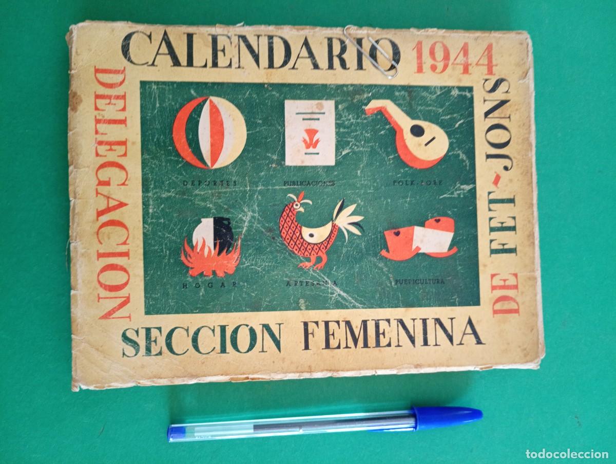 Collectables Calendars: Antiguo Calendario a&ntilde;o 1944 de FET - JONS. Falange.