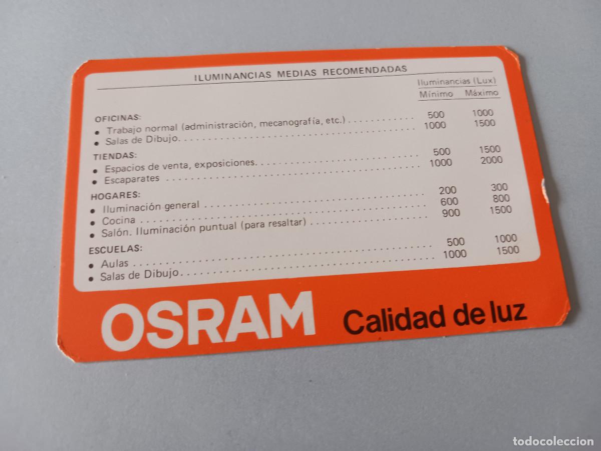 Coleccionismo Calendarios: CALENDARIO 1980, osram, calidad de luz
