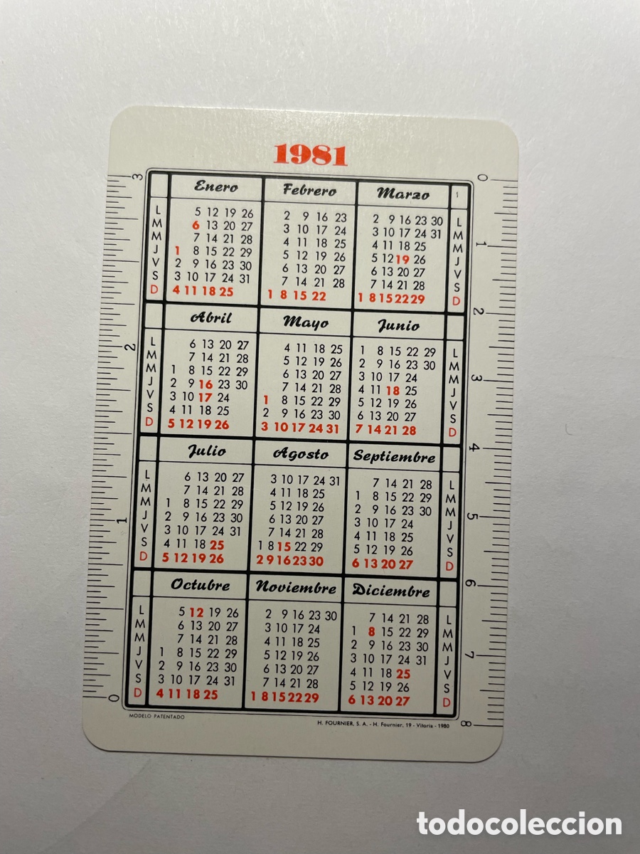 Coleccionismo calendarios: calendario Fournier 1981, Mapfre - Foto 2