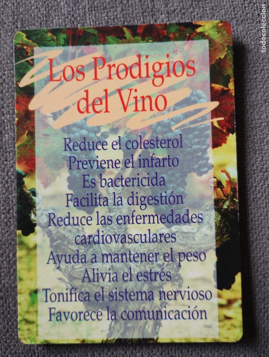 Coleccionismo Calendarios: Calendario de bolsillo 2002. Los Prodigios del vino. Publicidad Imprenta &Uacute;beda.