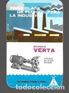 Coleccionismo Calendarios: CALENDARIO DE BOMBAS DE AGUA VERYA DEL A&Ntilde;O 1968