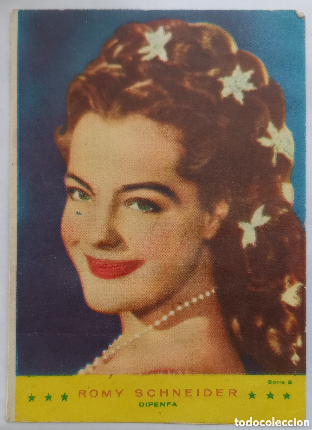 Coleccionismo Calendarios: Calendario diptico Romy Schneider con publicidad Garage Gin&eacute;s M&aacute;laga 1959
