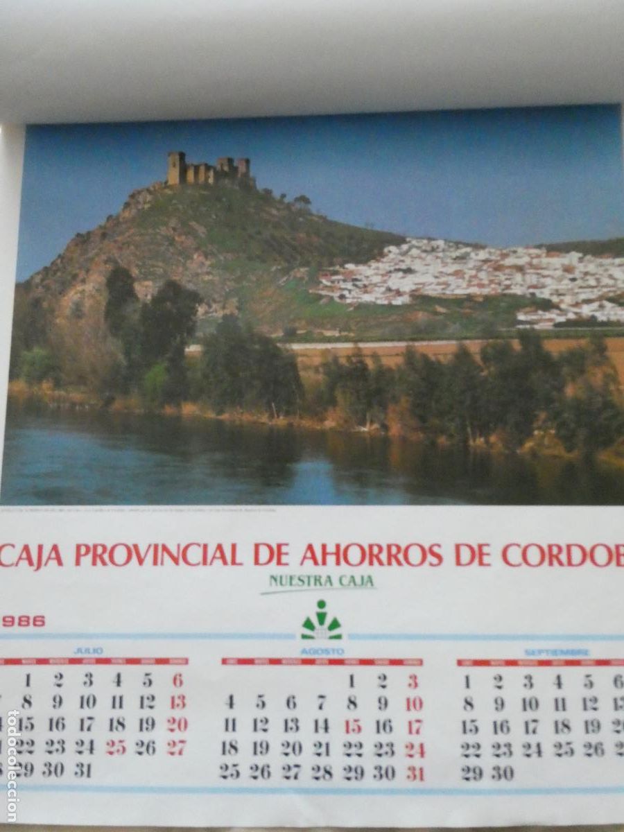 Collectables Calendars: ALMANAQUE CALENDARIO PARED A&Ntilde;O 1986. CAJA AHORROS C&Oacute;RDOBA. CASTILLOS DE LA PROVINCIA 53CM. CY
