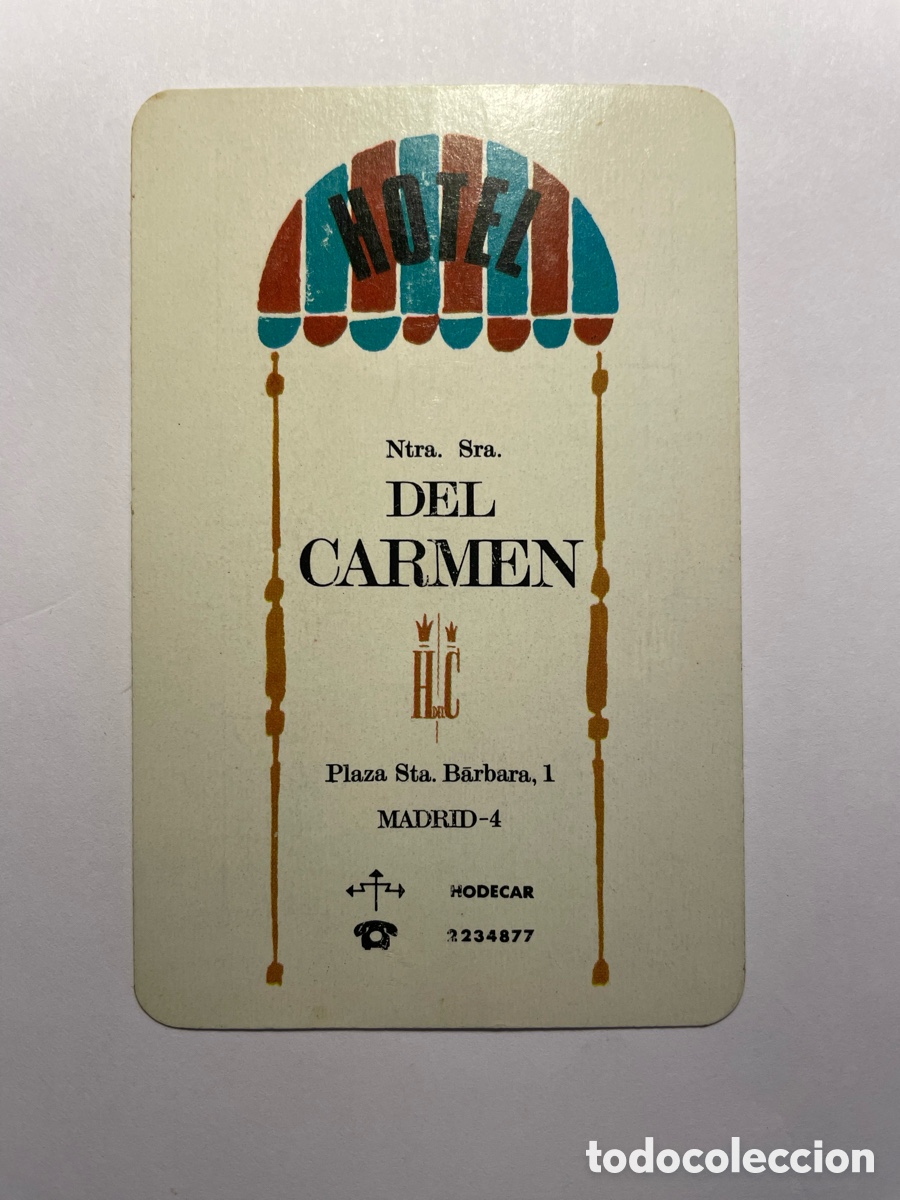 Coleccionismo Calendarios: Calendario Fournier 1966, Hotel del Carmen