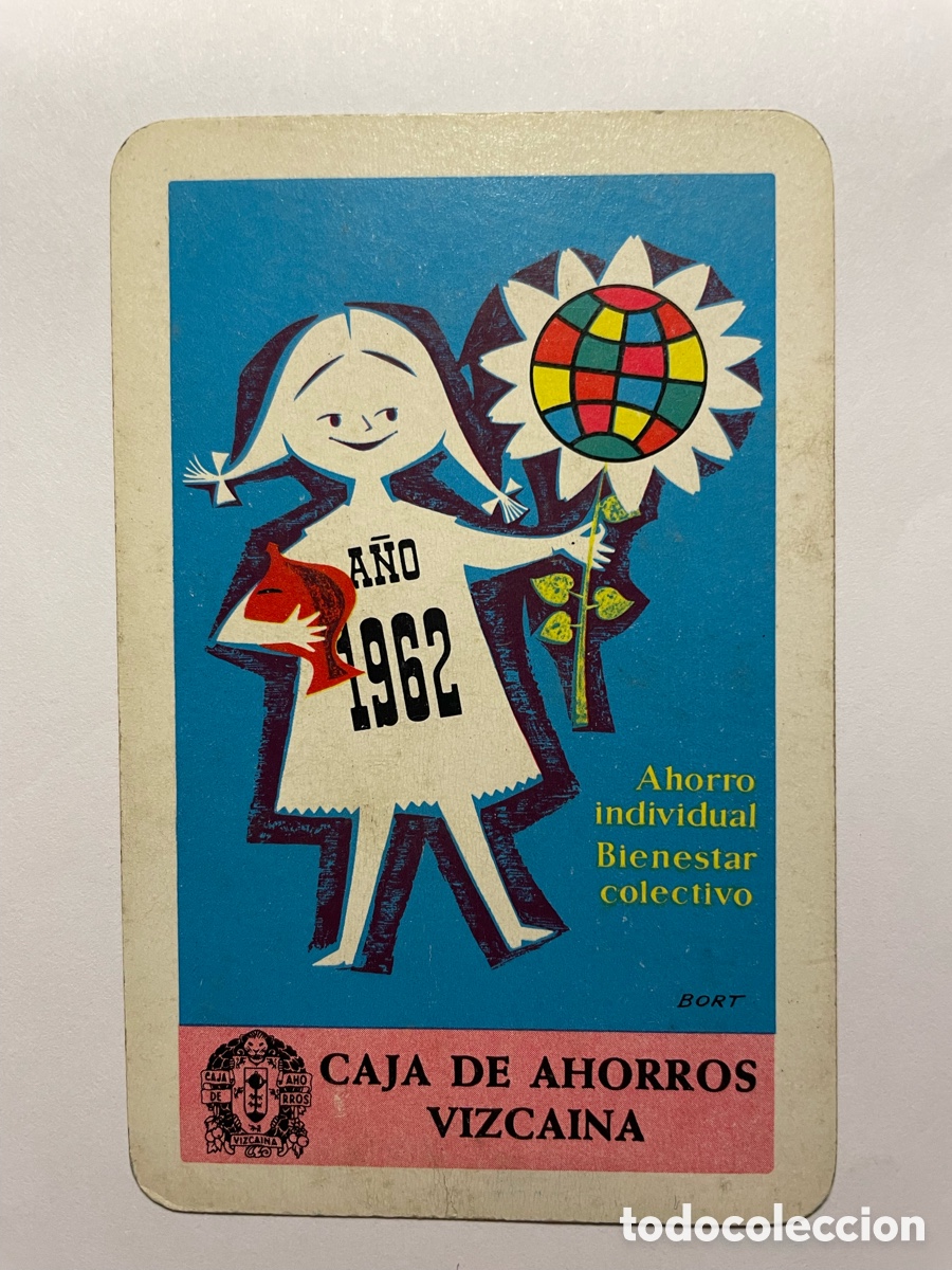 Coleccionismo Calendarios: Calendario Fournier 1962, Caja Ahorros Vizca&iacute;na