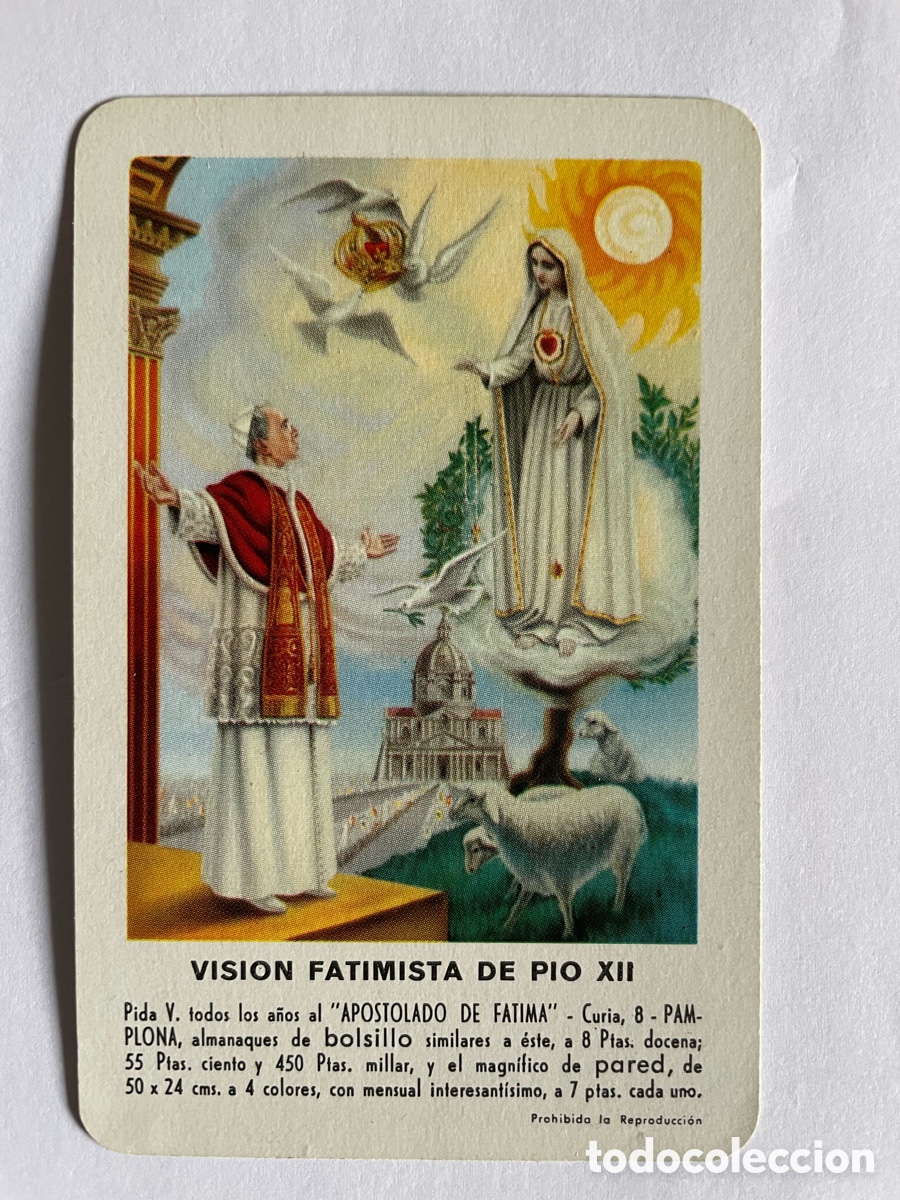 Coleccionismo Calendarios: Calendario Fournier 1960, Pio XII