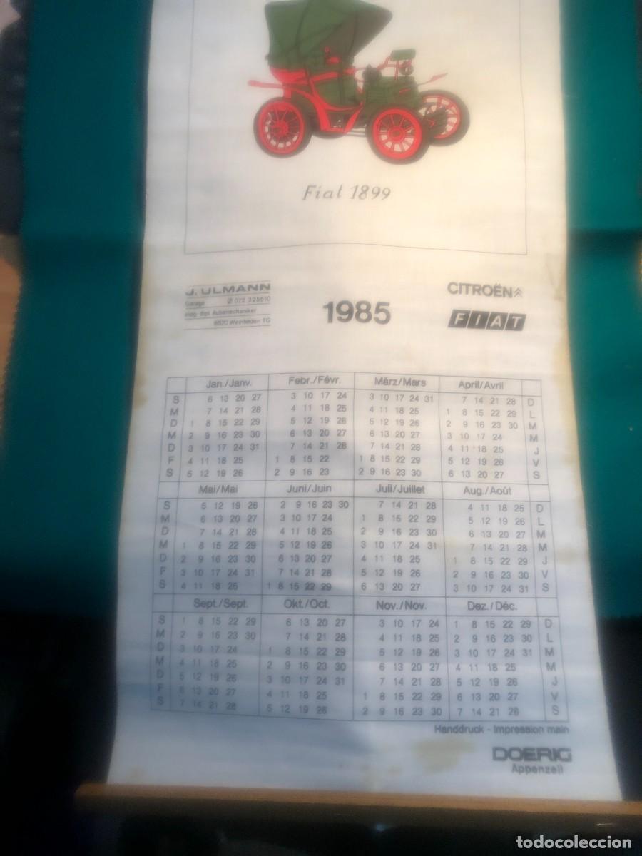 Coleccionismo Calendarios: CALENDARIO DE TELA DE 1.985 CON PUBLICIDAD FIAT 1.899