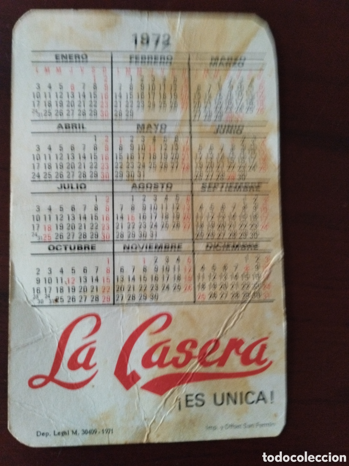 Coleccionismo calendarios: Calendario la casera a&ntilde;o 1972 - Foto 2