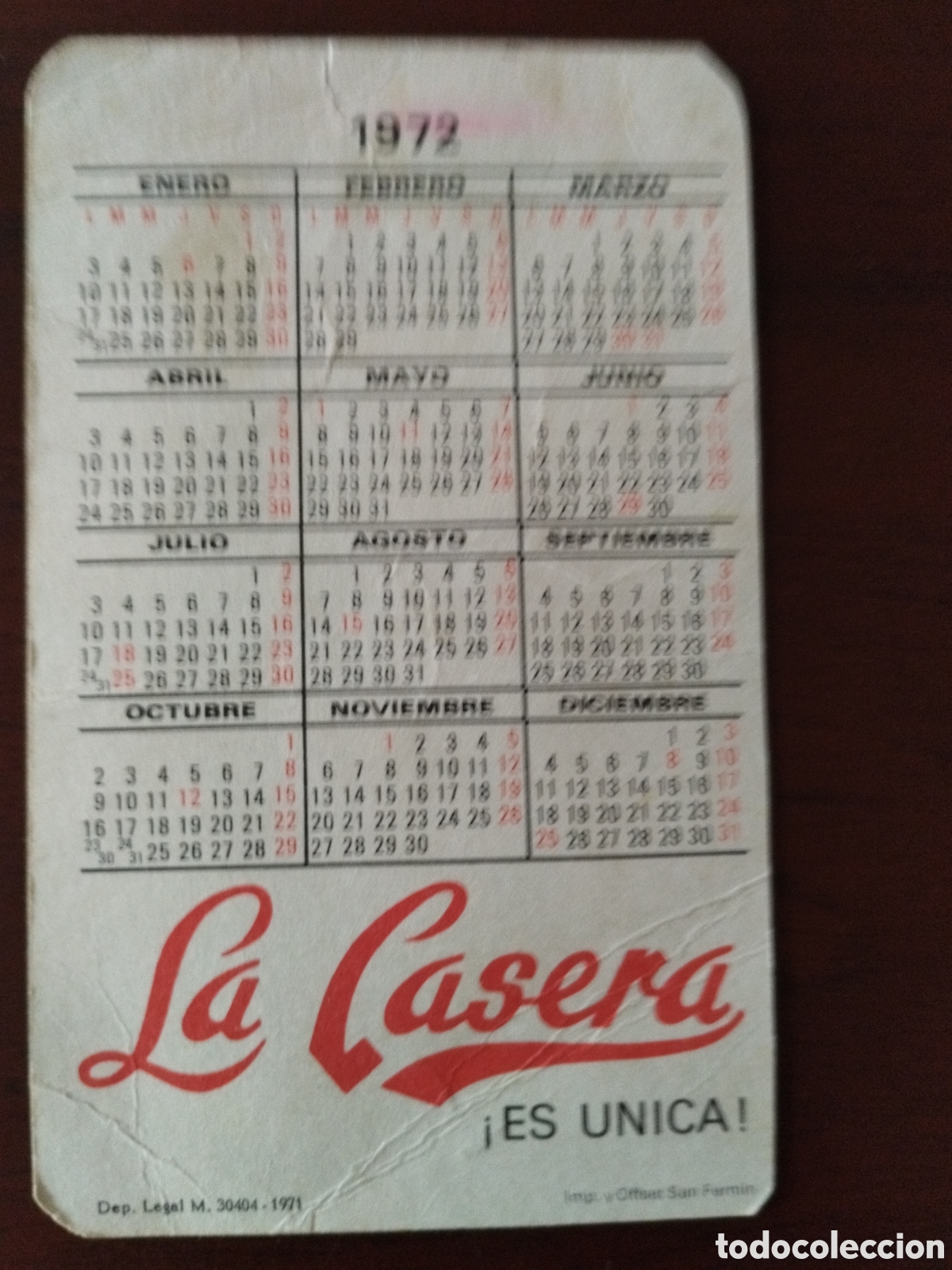 Coleccionismo calendarios: Calendario la casera a&ntilde;o 1972 - Foto 2