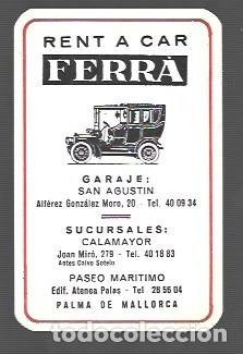 Collectionnisme Calendriers: CALENDARIO DE PUBLICIDAD DE RENT A CAR FERRA DE PALMA MALLORCA DEL A&Ntilde;O 1982