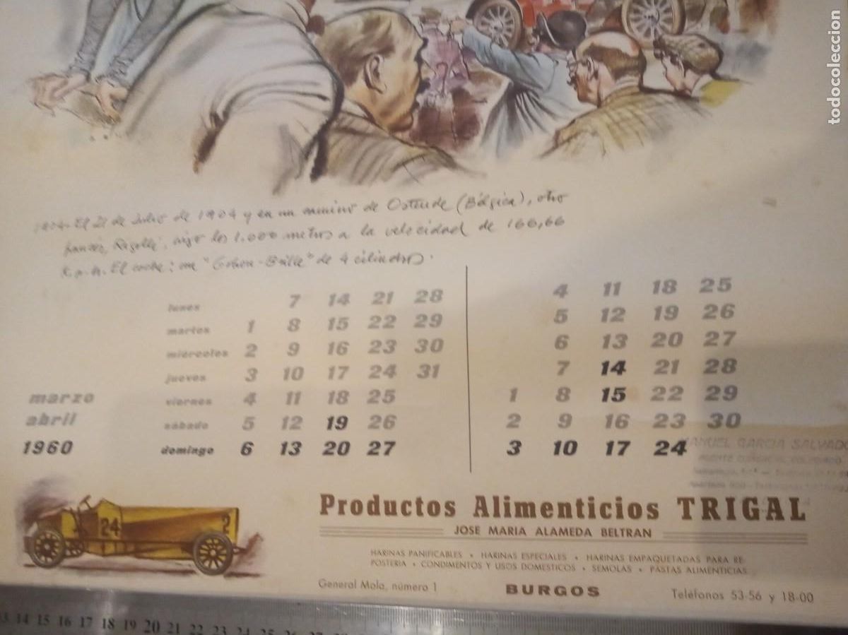 Coleccionismo calendarios: HOJA CALENDARIO ALMANAQUE FIRESTONE 1960 - Foto 3