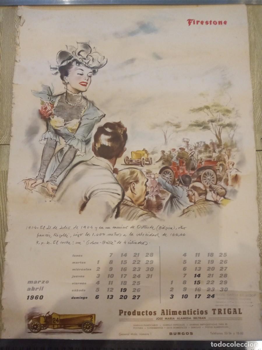 Coleccionismo calendarios: HOJA CALENDARIO ALMANAQUE FIRESTONE 1960 - Foto 1