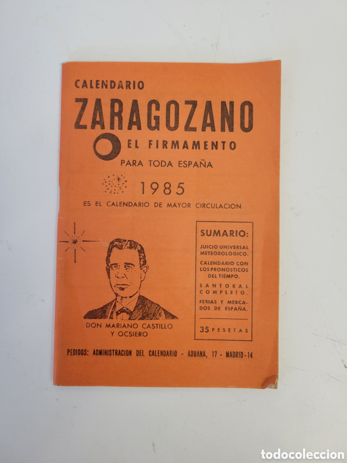 Coleccionismo calendarios: Calendario Zaragozano 1985 - Foto 1