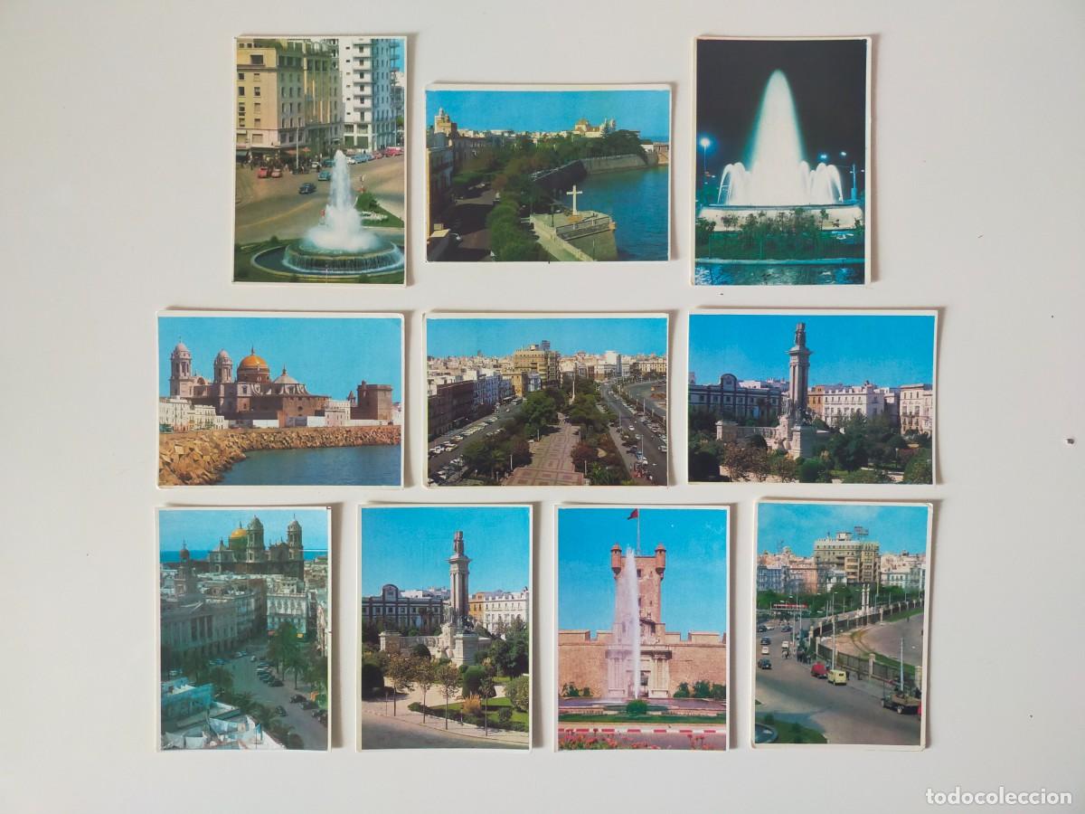 Coleccionismo calendarios: Lote 10 Calendarios de bolsillo 1971/74. Vistas de CADIZ CAPITAL. Diversas publicidades en reverso.