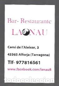Colecionismo Calend&aacute;rios: CALENDARIO DE PUBLICIDAD DE BAR RESTAURANTE LAONAU ALFORJA DEL A&Ntilde;O 2014