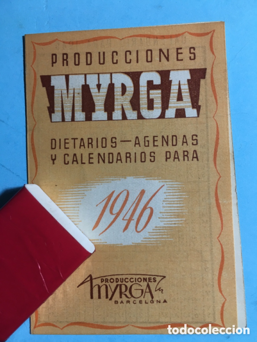 Coleccionismo calendarios: 1946 PRODUCCIONES MYRGA DIETARIO AGENDA KRONOS CALENDARIO 1945/46
