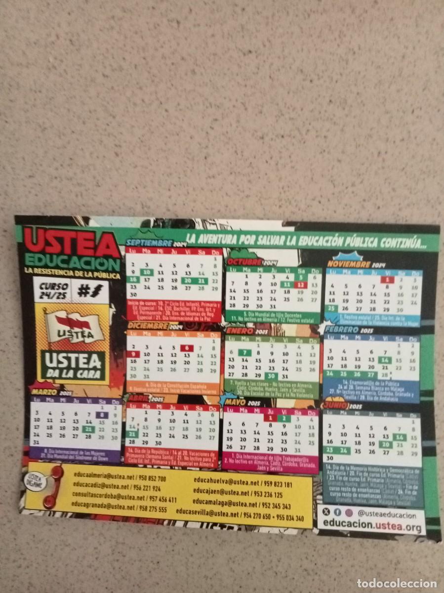 Coleccionismo calendarios: Pegatina con calendario escolar 24-25. Ustea