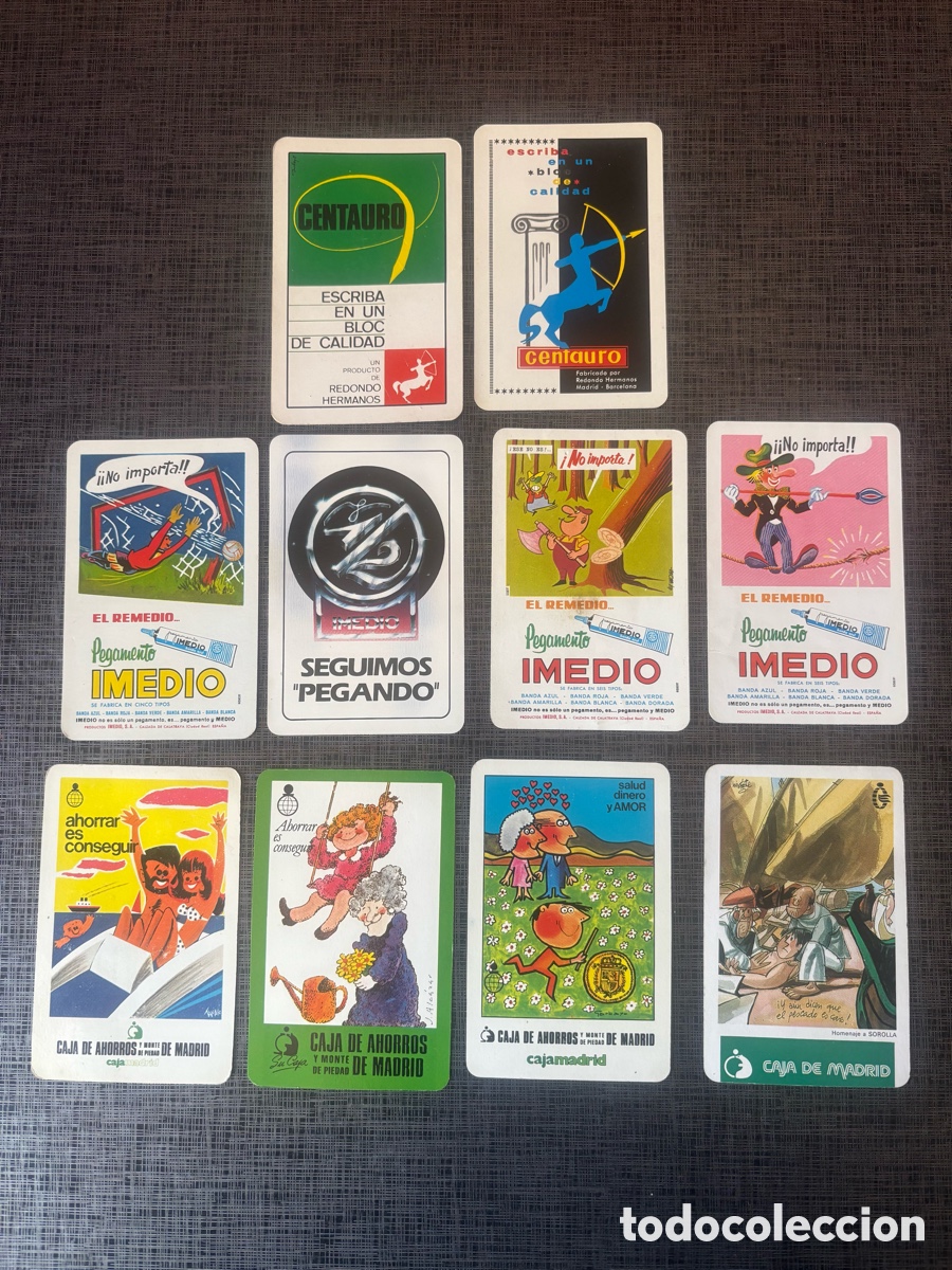 Coleccionismo calendarios: Lote 10 calendarios - almanaque Fournier. Diversos a&ntilde;os. Caja Madrid, pegamento imedio y centauro.