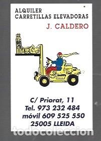 Coleccionismo Calendarios: CALENDARIO DE BOLSILLO. ALQUILER DE CARRETILLAS ELEVADORAS J. CALDERO LLEIDA DEL A&Ntilde;O 2003