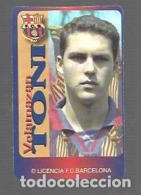 Coleccionismo Calendarios: CALENDARIO DE DE JUGADOR DE F. C. BARCELONA DE VELANAZAN TONI DEL A&Ntilde;O 1996