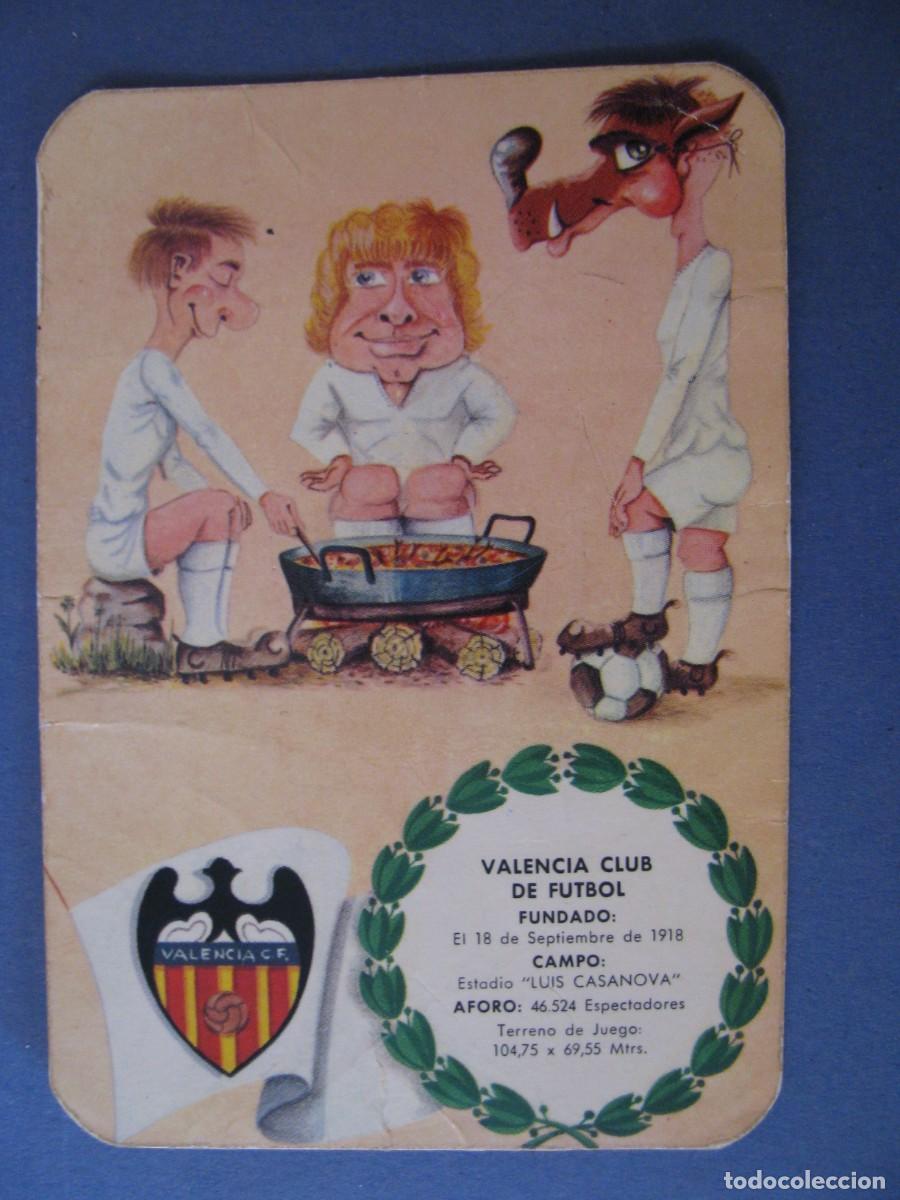 Colecionismo Calend&aacute;rios: CALENDARIO DE BOLSILLO. VALENCIA CLUB DE FUTBOL. PUBL. BAR VALIENTE MALAGA 1980. TIENE ARRUGAS