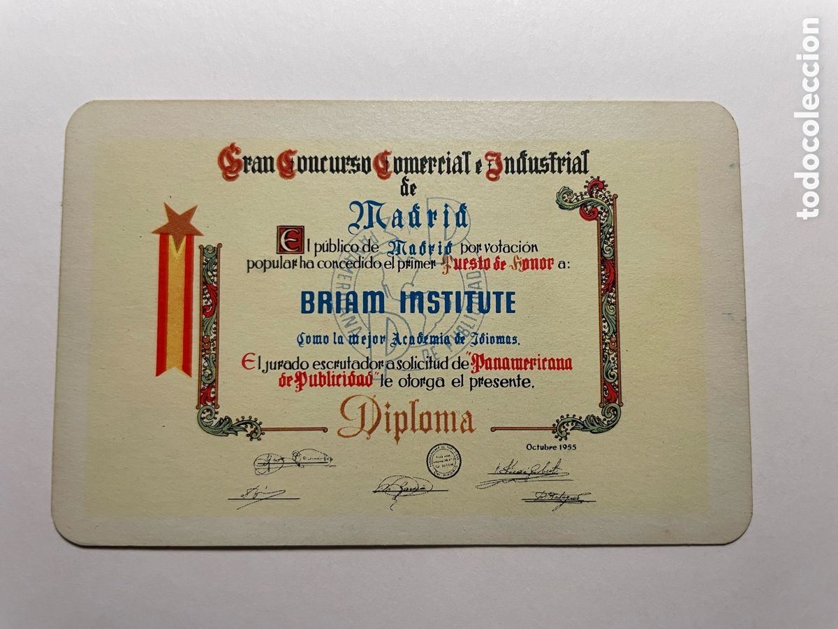 Coleccionismo Calendarios: Calendario Fournier 1958, Briam Institute