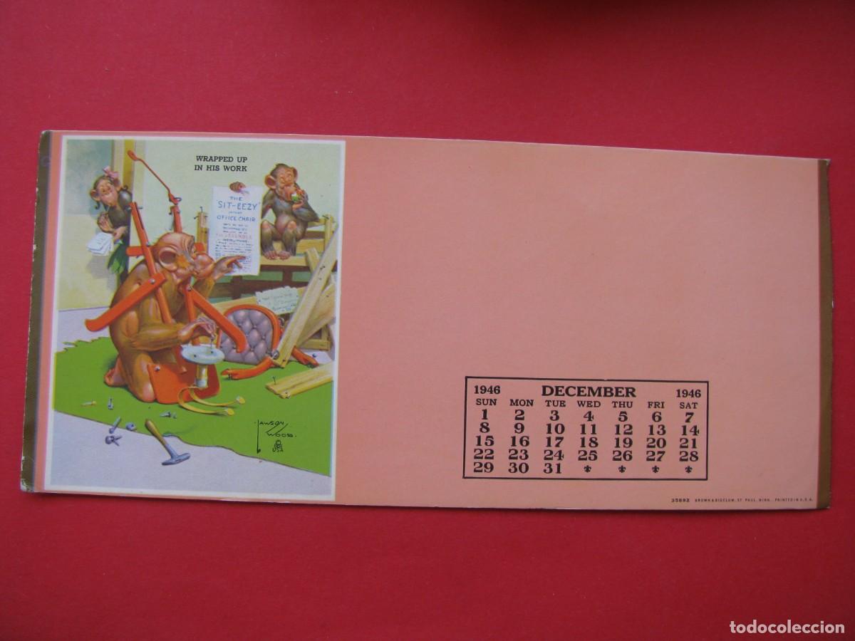 Coleccionismo Calendarios: CALENDARIO DEL MES DICIEMBRE 1946. BROWN &BIGELOW. IL. LAWSON WOOD.