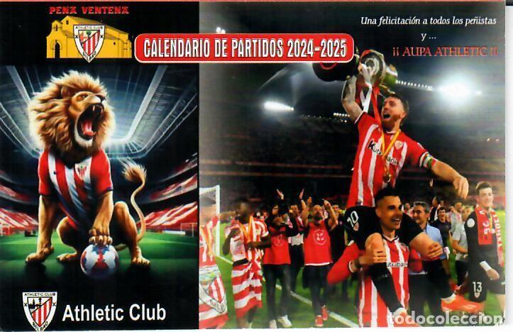 Coleccionismo calendarios: CALENDARIO DE PUBLICIDAD F&Uacute;TBOL - 2025 - PE&Ntilde;A VENTE&Ntilde;A ATHLETIC CLUB DE BILBAO