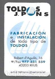 Coleccionismo Calendarios: CALENDARIO DE PUBLICIDAD DE fabricaci&oacute;n de toldos DE REUS DEL A&Ntilde;O 2008