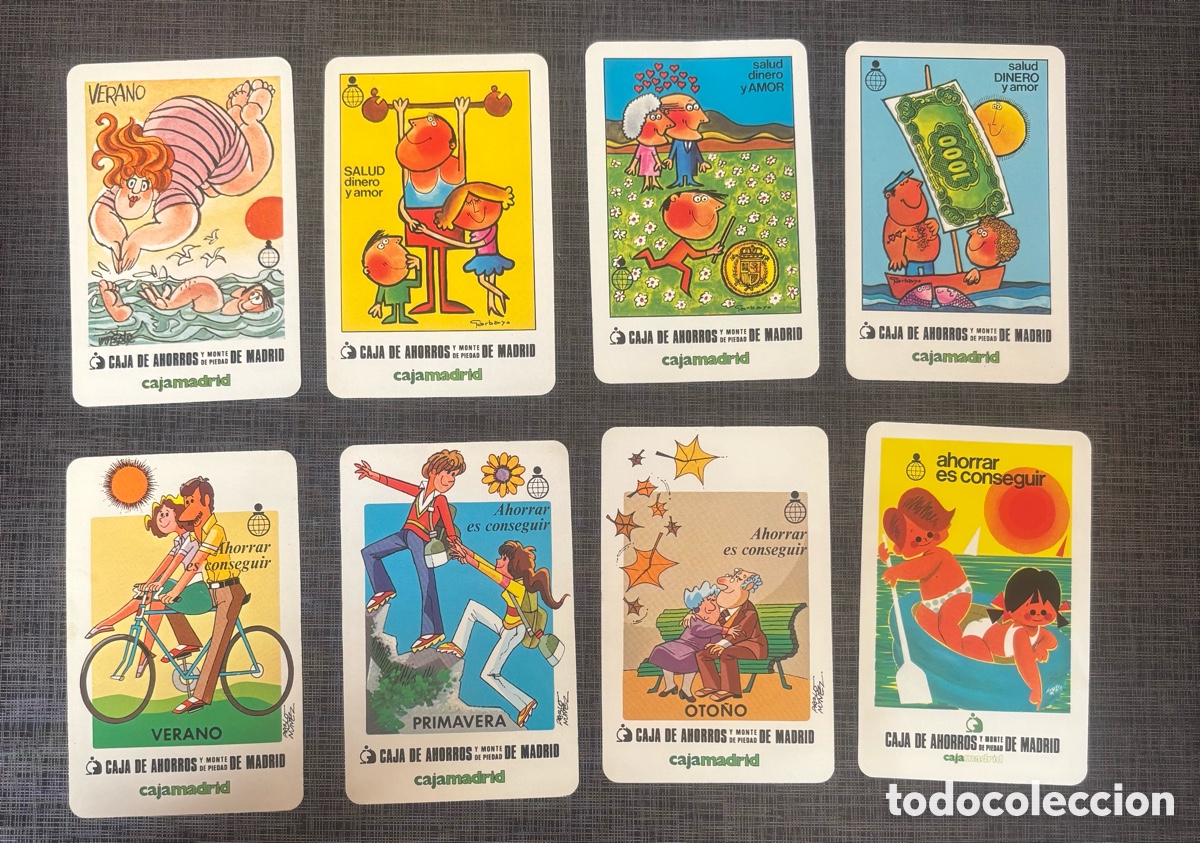 Coleccionismo calendarios: Lote 8 calendarios / almanaques Fournier diferentes. Caja de ahorros de Madrid a&ntilde;os 1982/1985
