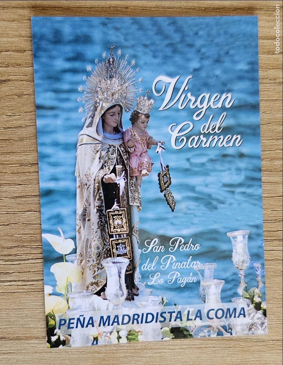 Coleccionismo Calendarios: Calendario del Real Madrid. A&ntilde;o 2024. Pe&ntilde;a Madridista La Coma. Virgen del Carmen