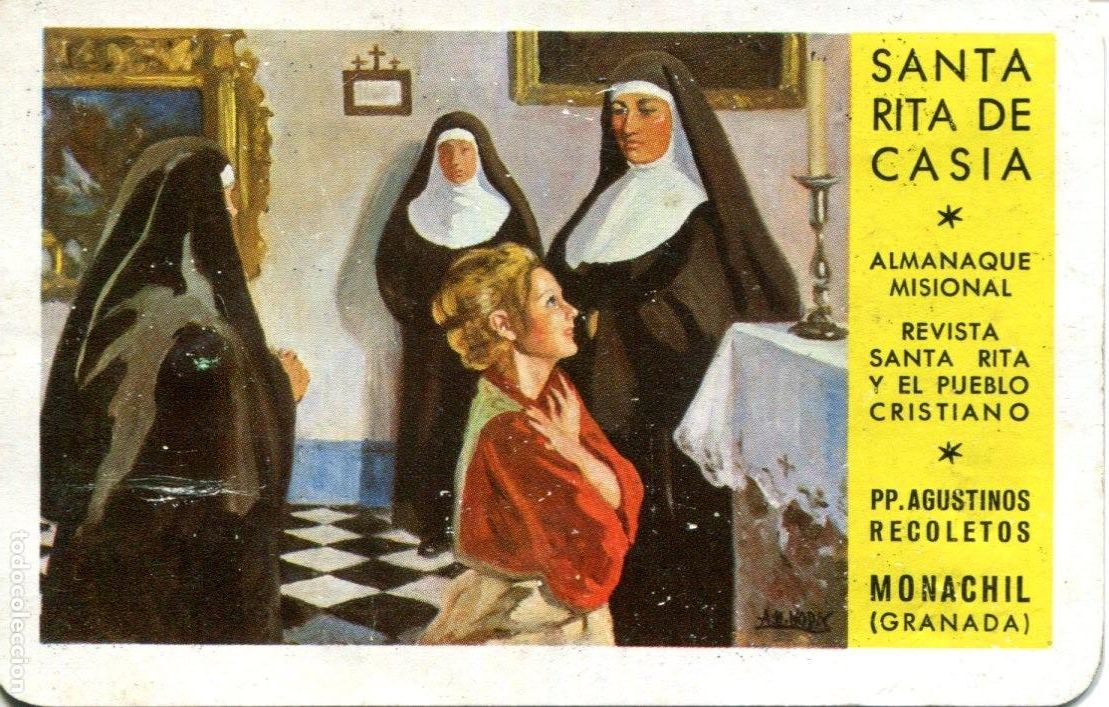 Coleccionismo calendarios: calendario Fournier 1973, Santa Rita de Casia