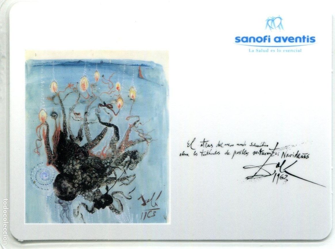 Coleccionismo calendarios: CALENDARIO NO FOURNIER. SANOFI AVENTIS. PLASTIFICADO. A&Ntilde;O 2007.-Pintura Salvador Dali