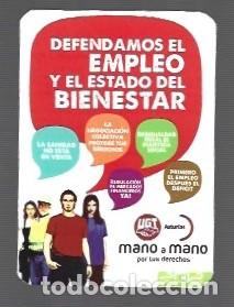 Coleccionismo Calendarios: CALENDARIO DE BOLSILLO. DE UGT ASTURIAS MANO A MANO DEL A&Ntilde;O 2012