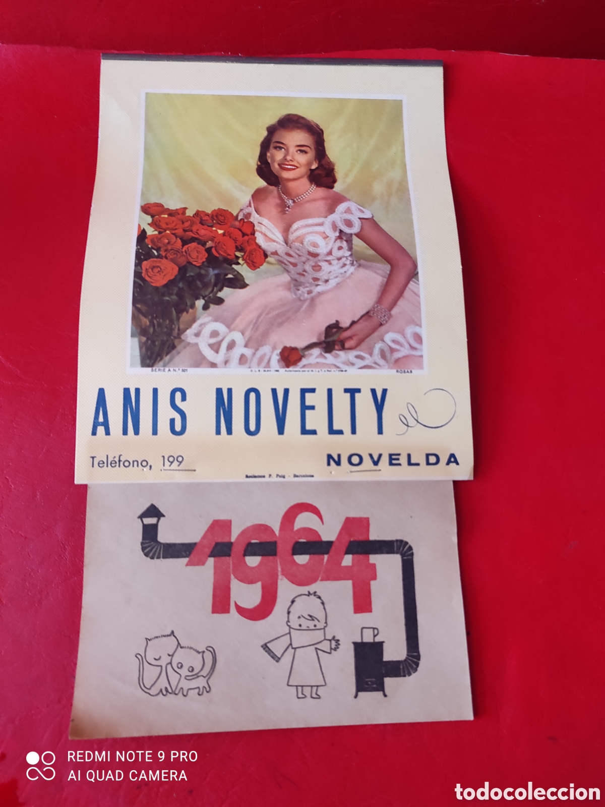 Colecionismo Calend&aacute;rios: Calendario de pared a&ntilde;o 1964, an&iacute;s novelty. Novelda. Alicante