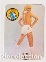 Coleccionismo calendarios: Calendario de bolsillo a&ntilde;o 1978 Muebles L&oacute;pez. Desnudo femenino. Real Madrid.
