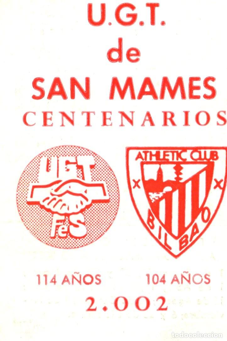 Coleccionismo calendarios: CALENDARIO FUTBOL ATHLETIC CLUB BILBAO 2002 - UGT de San Mames Centenarios